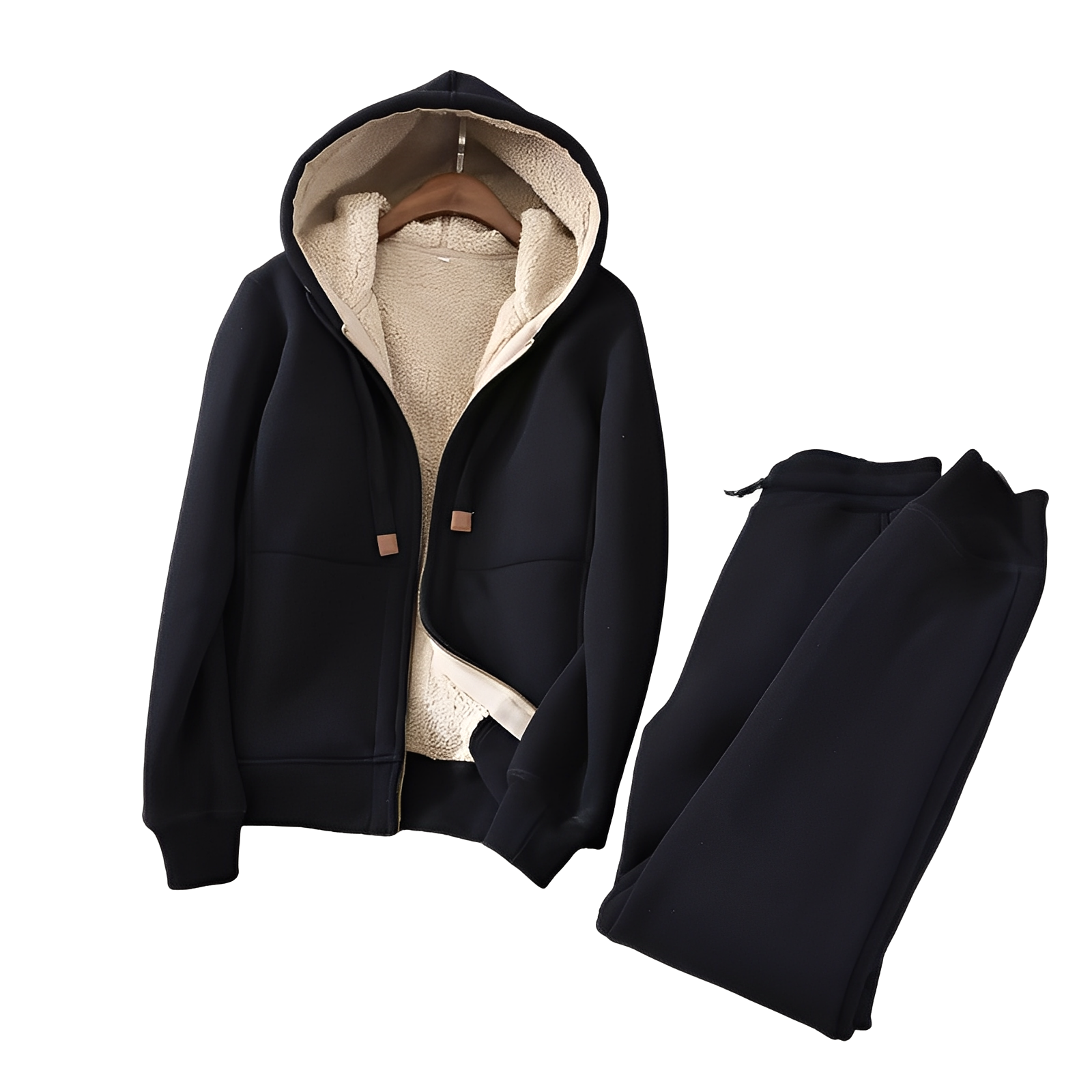 Monica - Conjunto cómodo de sudadera con capucha y pantalones de chándal para mujer