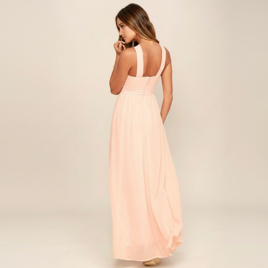 Suzanne - Vestido Maxi Estiloso con Cuello Cruzado