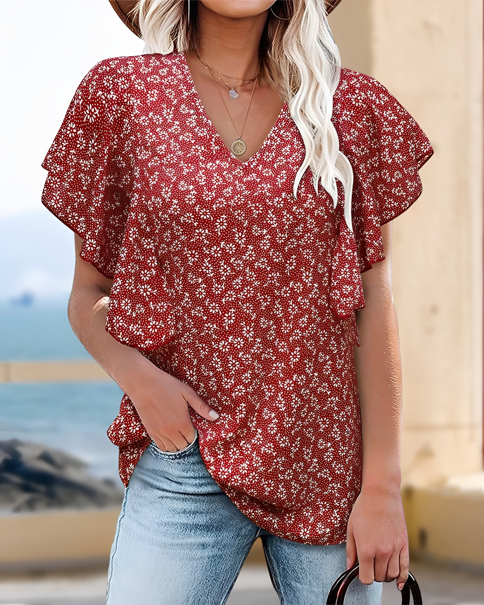Eleri - Blusa Elegante con Cuello en V