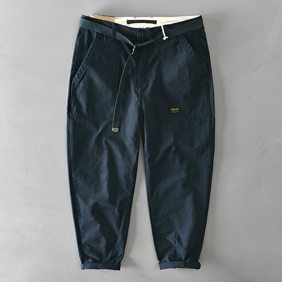 Jeoffrey - Pantalones Casuales con Cinturón y Corte Suelto