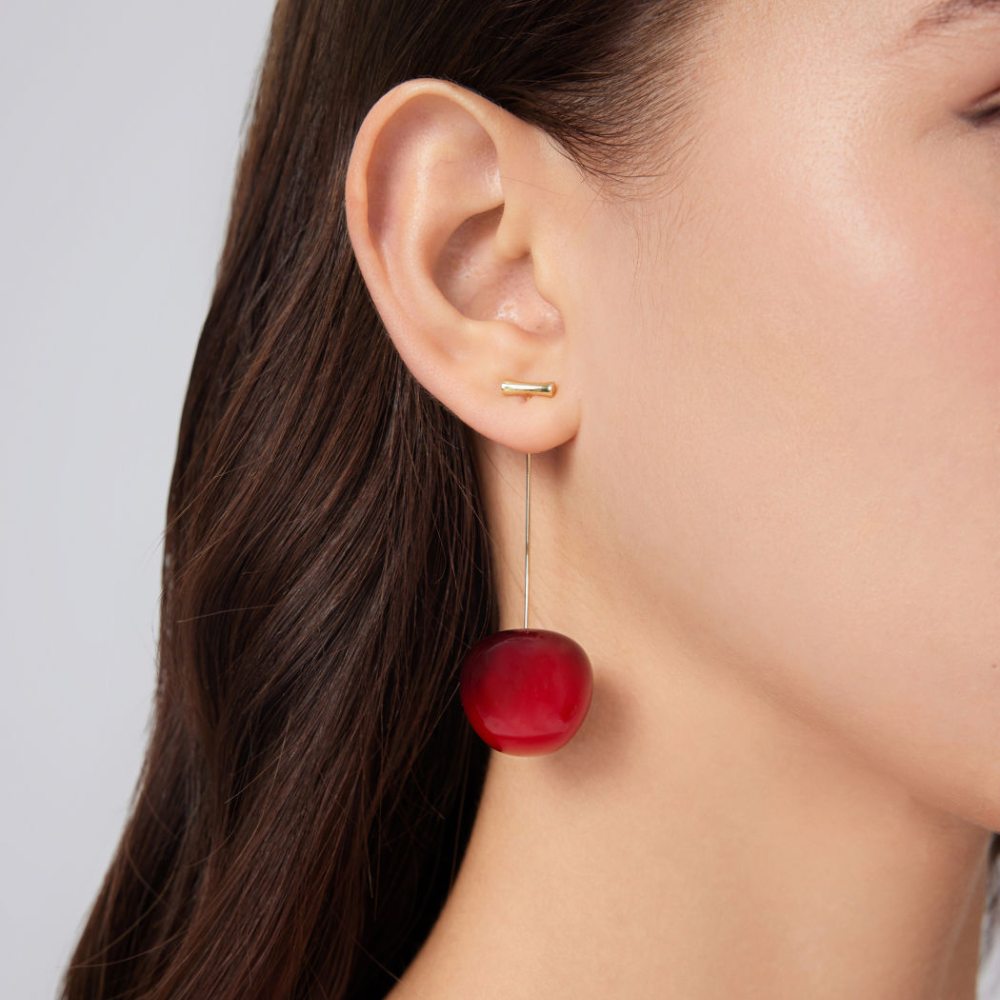 Pendientes Red Cherry - Pendiente ligero de cereza