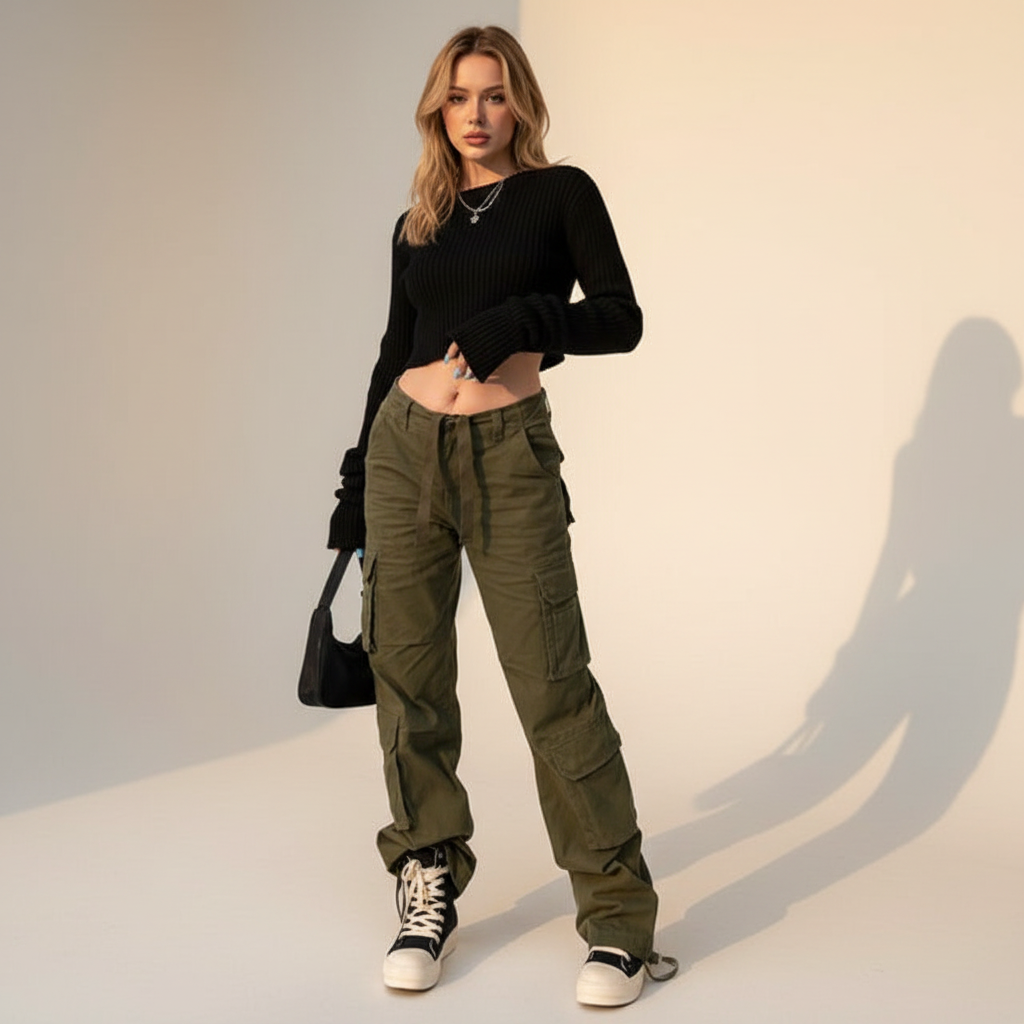 Kamley - Pantalones Cargo de Corte Suelto y Estiloso
