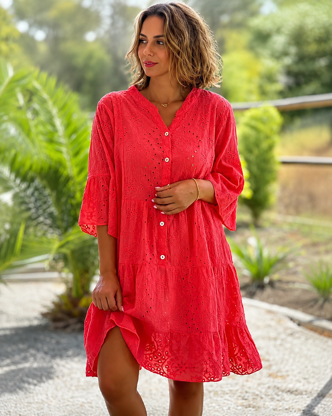 Melania - Blusa con Cuello en V Elegante