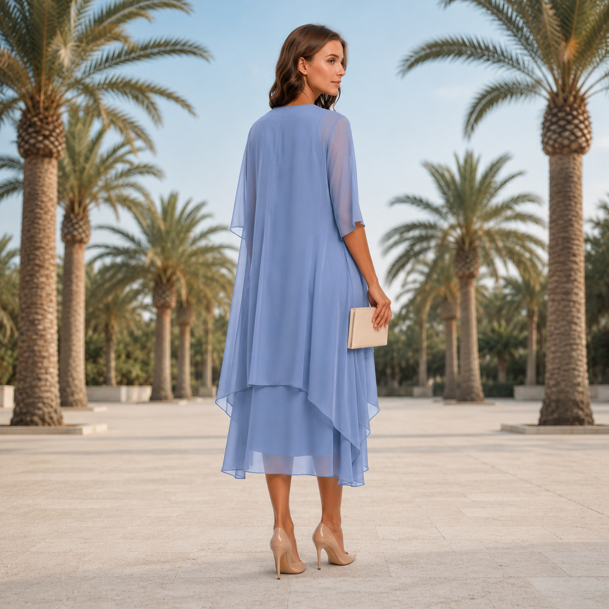 Krystal - Vestido Midi Elegante de Dos Piezas