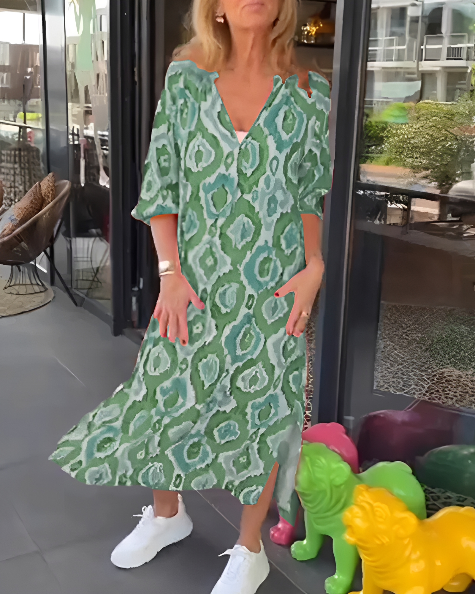 Rachael - Vestido Midi Elegante con Cuello en V