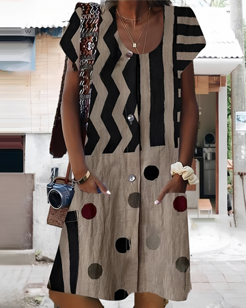Melinda - Vestido Mini con Botones Estiloso