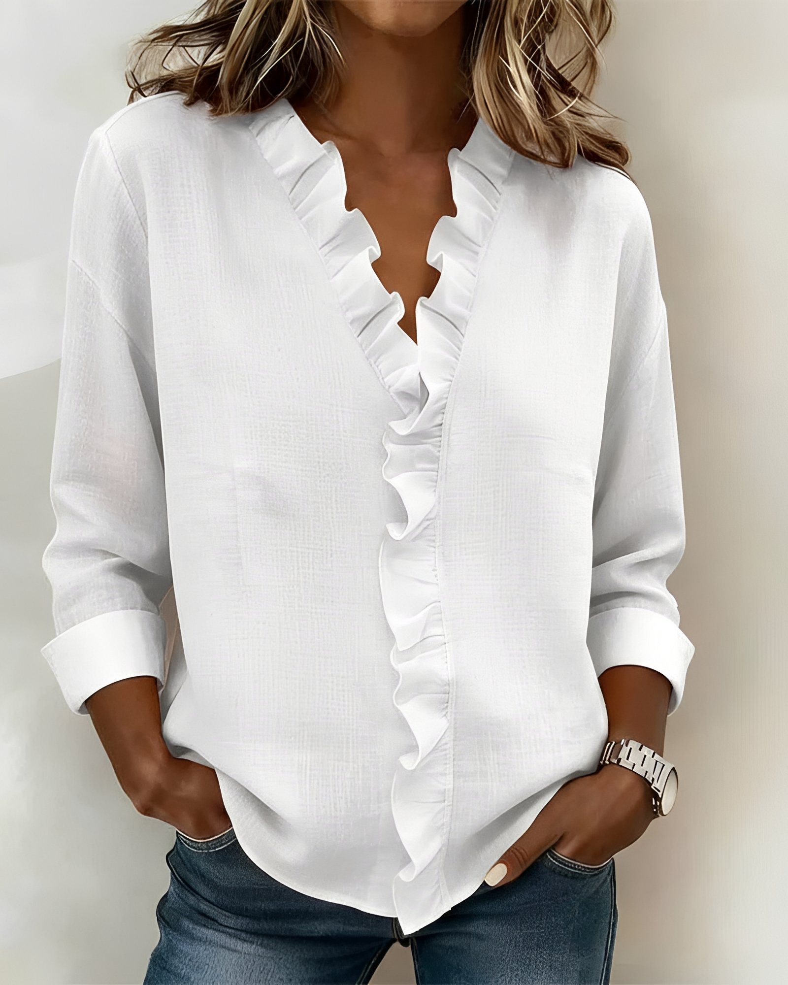 Marjorie - Blusa Elegante de Manga Larga