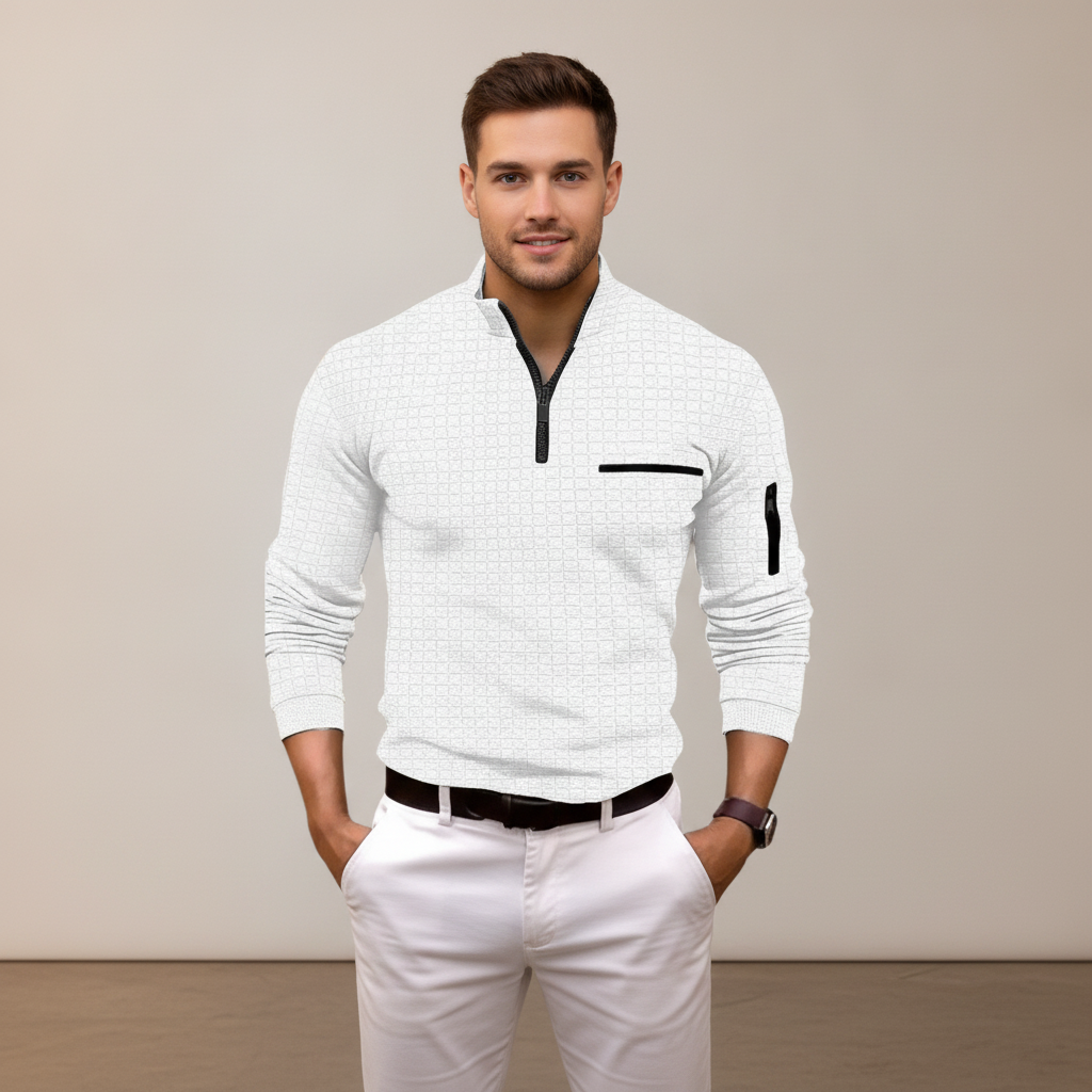 Andrey - Camisa con Media Cremallera Estilosa