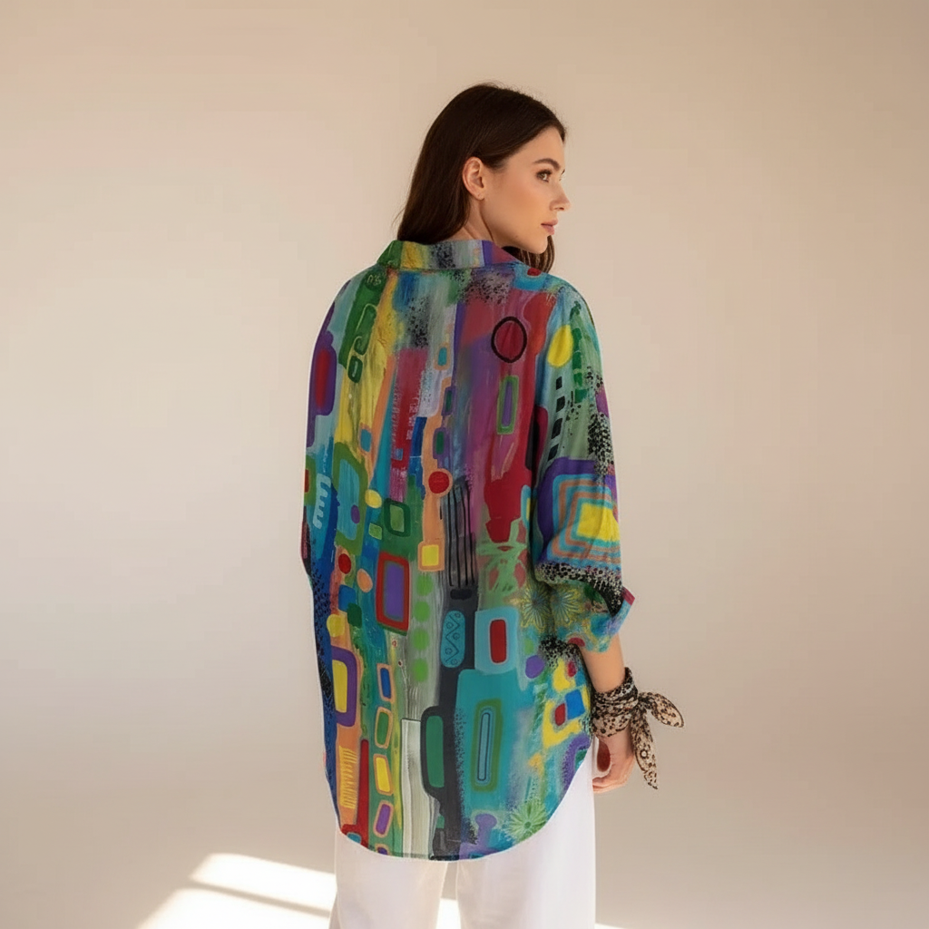 Naeryn - Camisa Estampada con Botones Estilosa