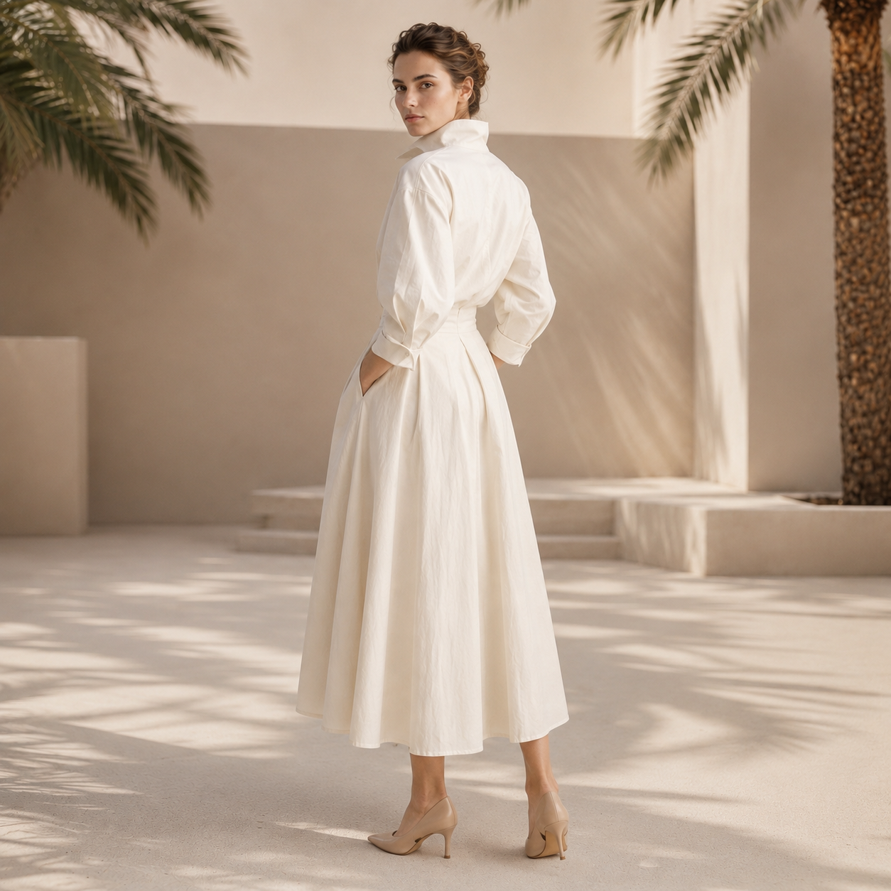 Laverne - Vestido Midi Elegante de Corte Suelto
