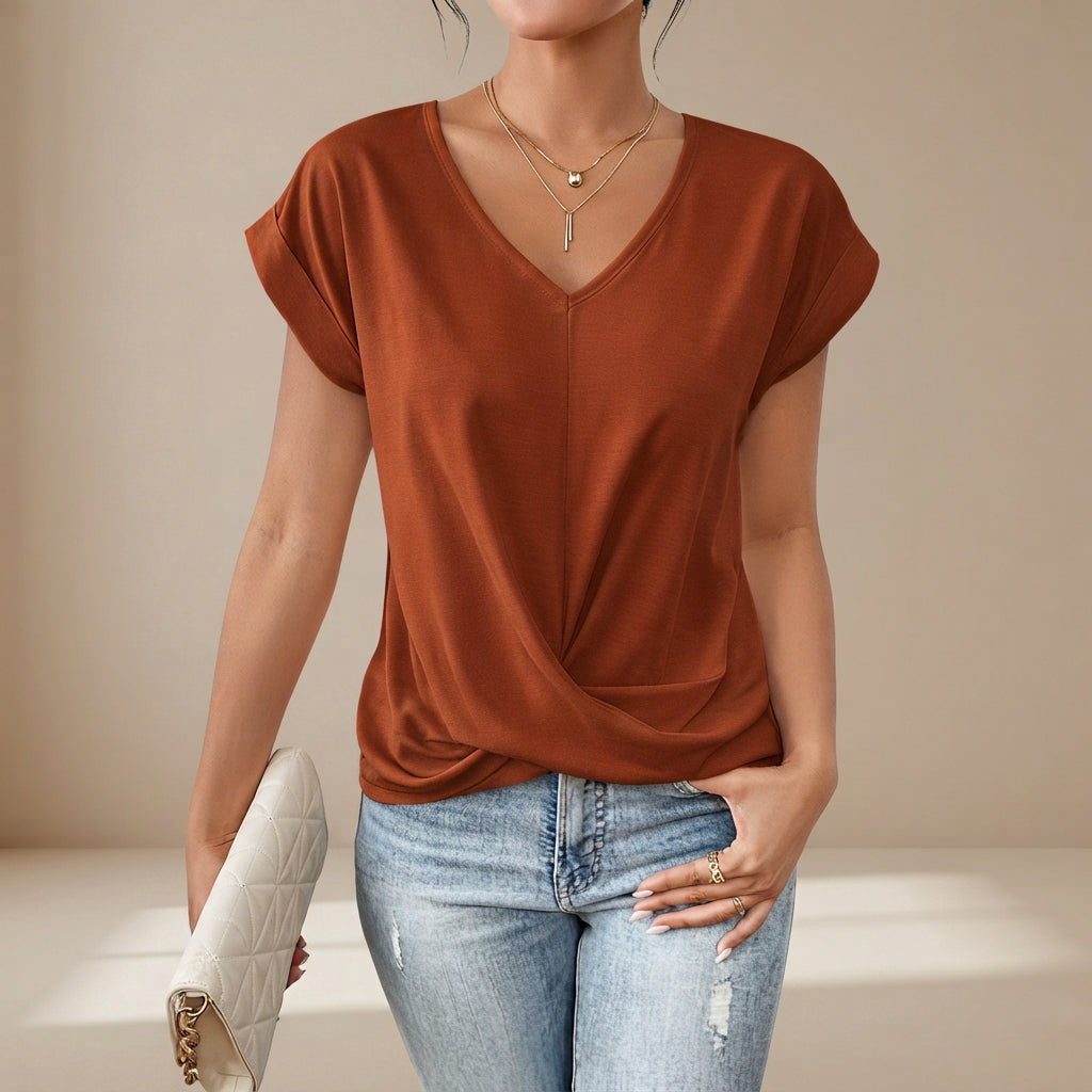 Glenys - Camiseta Ligera con Cuello en V