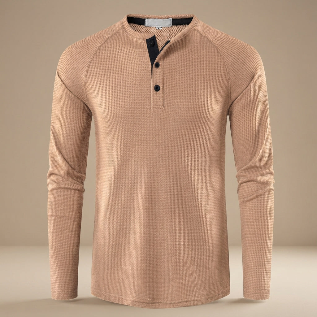 Teifion - Camisa Henley Clásica de Waffle