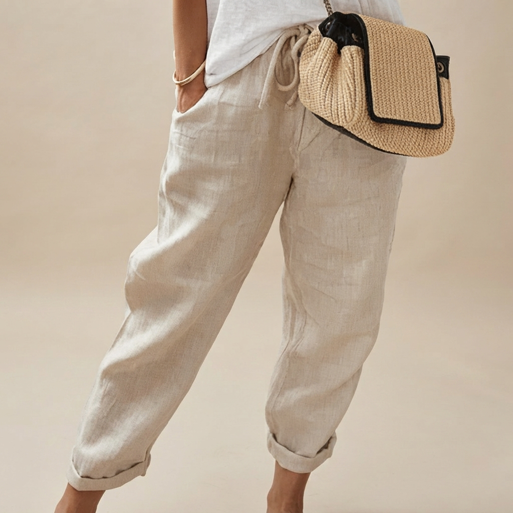 Martinie - Pantalones de Corte Suelto con Cordón