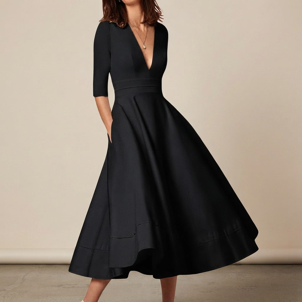 Debbie - Vestido Elegante con Cuello en V