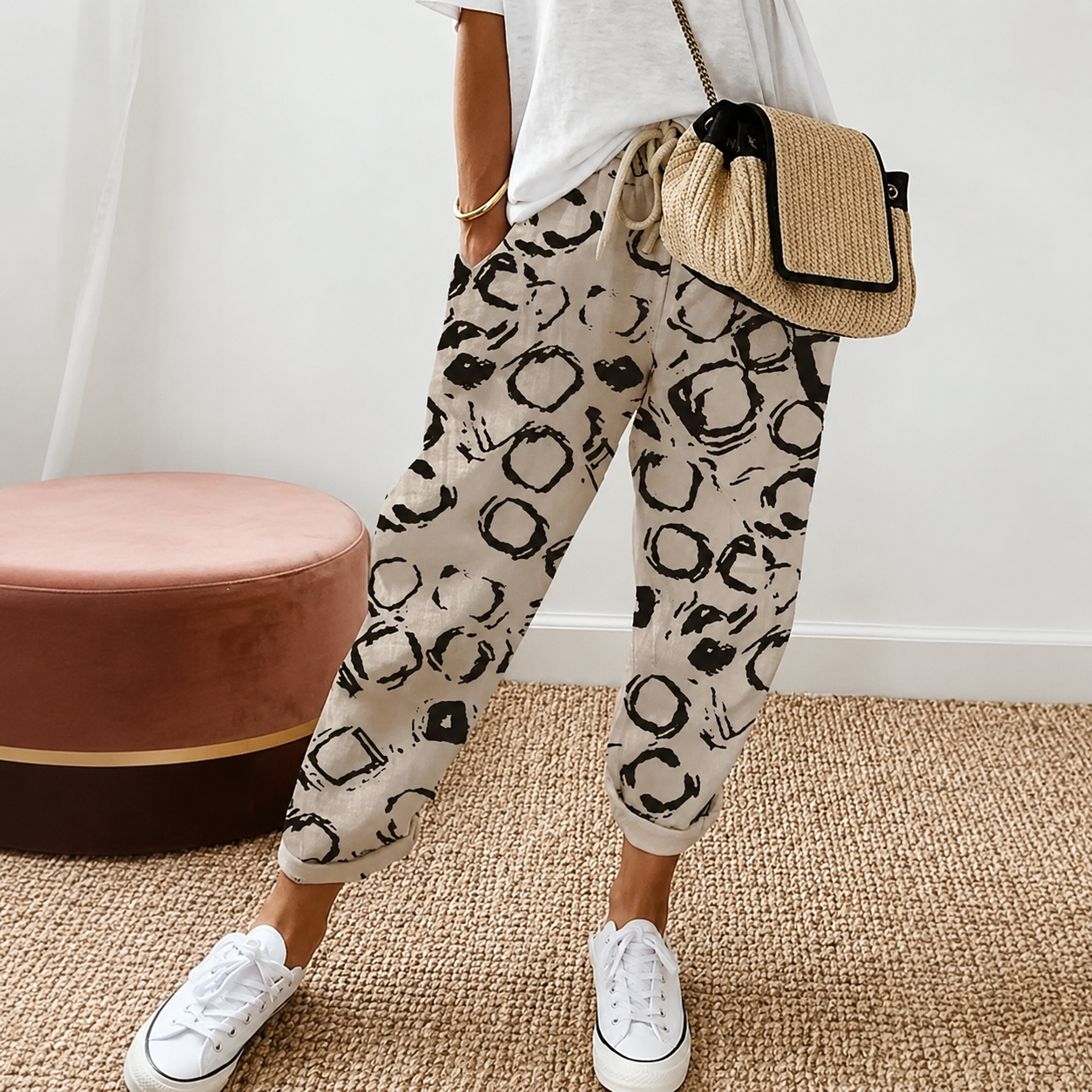 Chelease - Pantalones Casuales con Cordón
