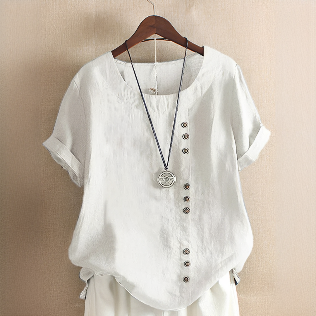 Noelle - Blusa Estilosa con Botones y Corte Suelto