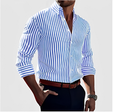 Kelric - Camisa Casual de Rayas con Botones