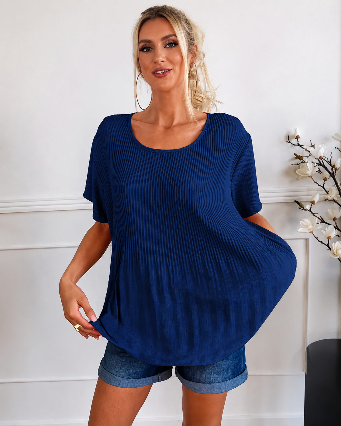 Rainelda - Blusa Plisada Elegante