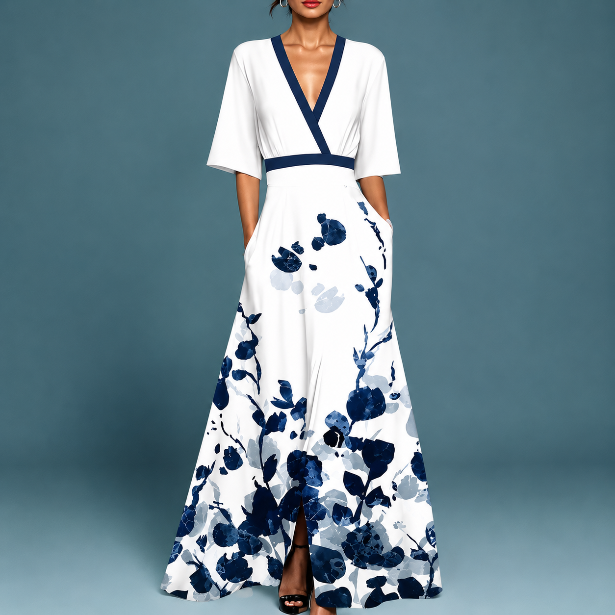 Laure - Elegante Vestido Flowy con Cuello en V
