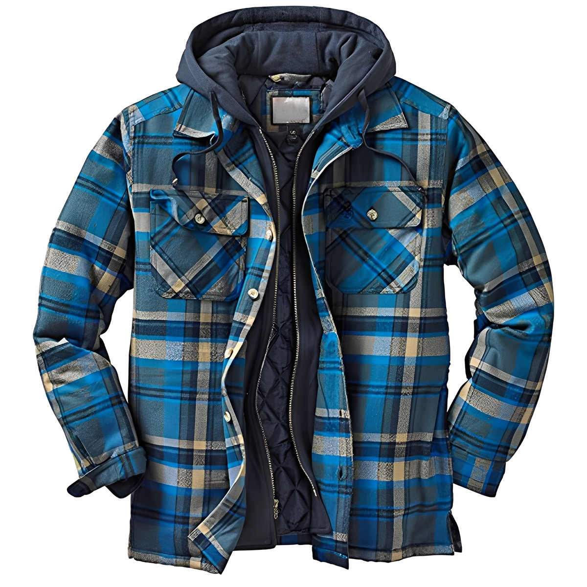 Flynn - Chaqueta clásica a cuadros con capucha