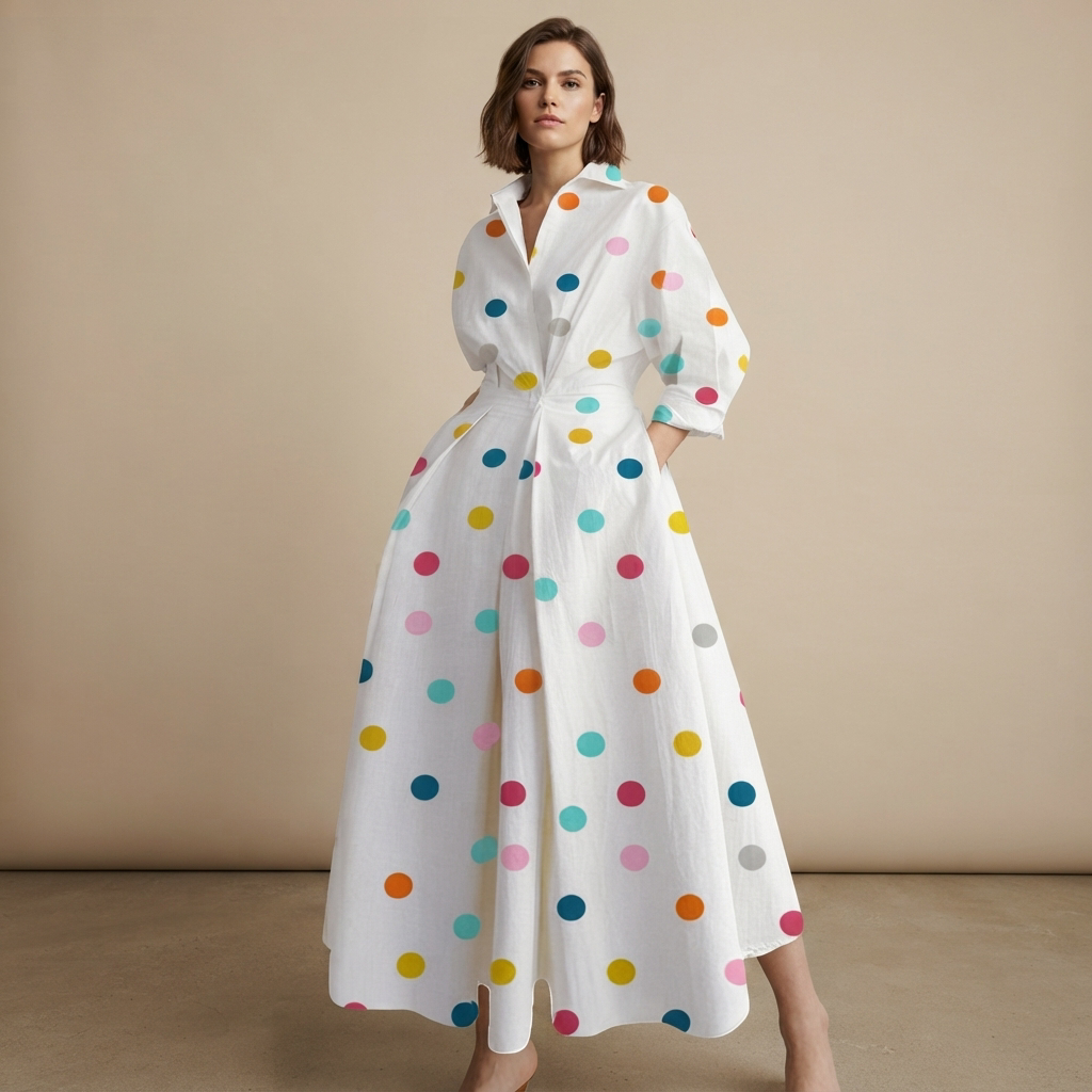 Laverne - Vestido Midi Elegante de Corte Suelto