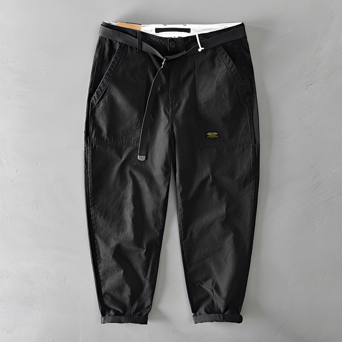 Jeoffrey - Pantalones Casuales con Cinturón y Corte Suelto