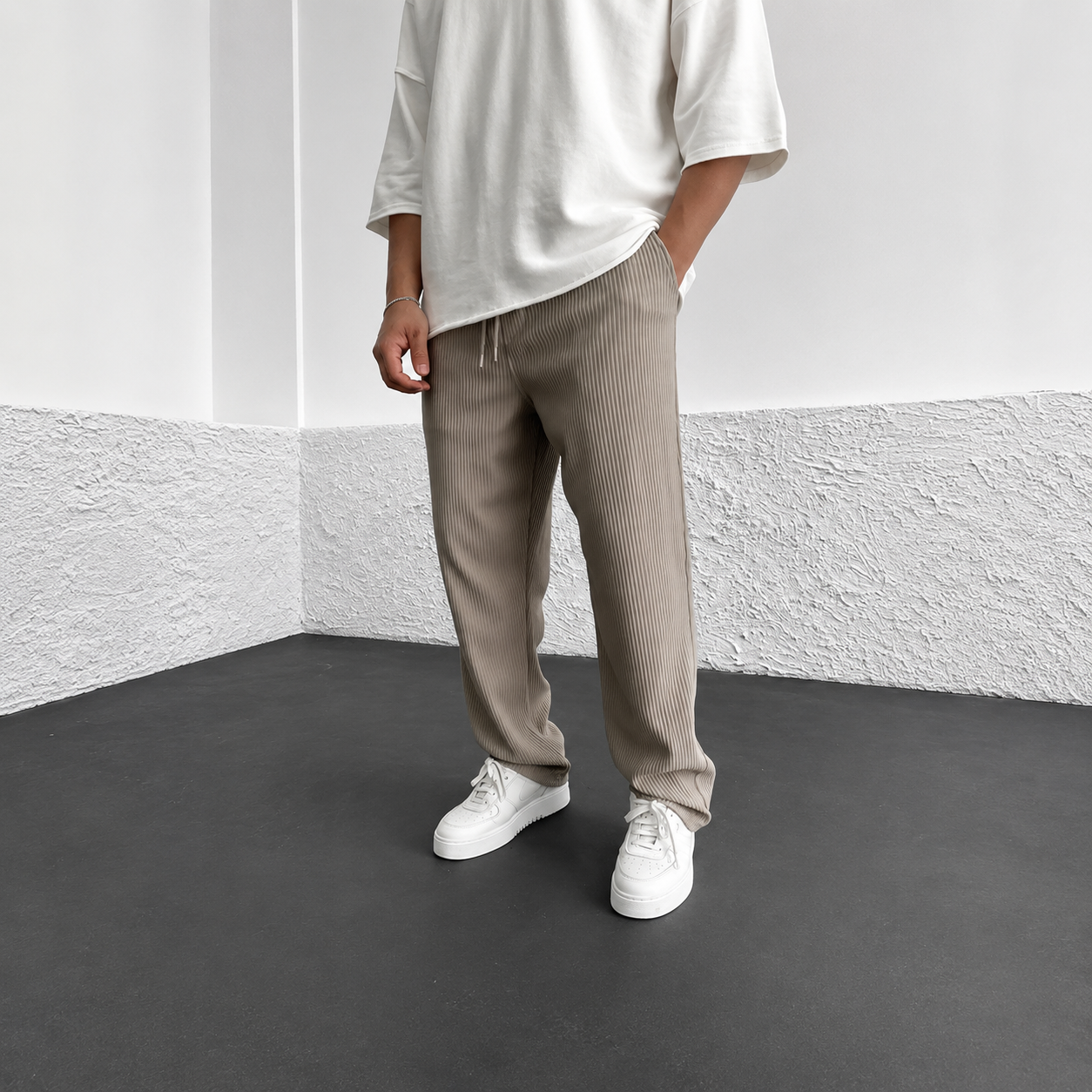 Zeke - Pantalones Sueltos con Cordón Casual