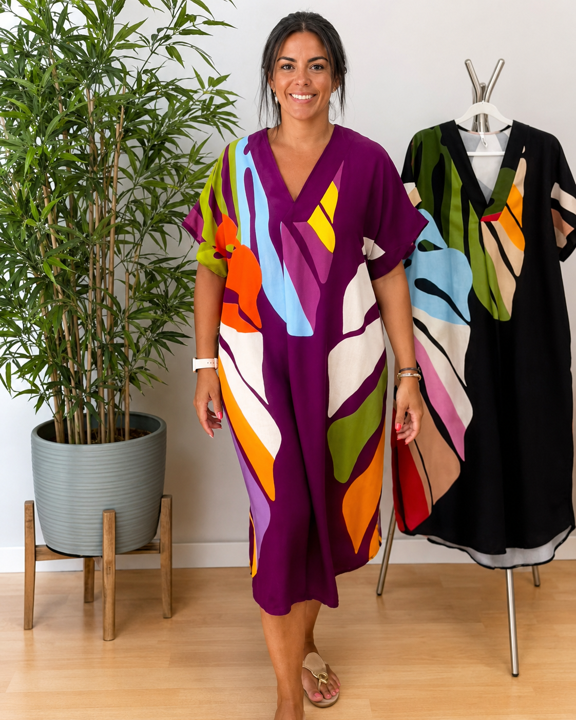 Curlene - Vestido Midi Elegante y Suelto