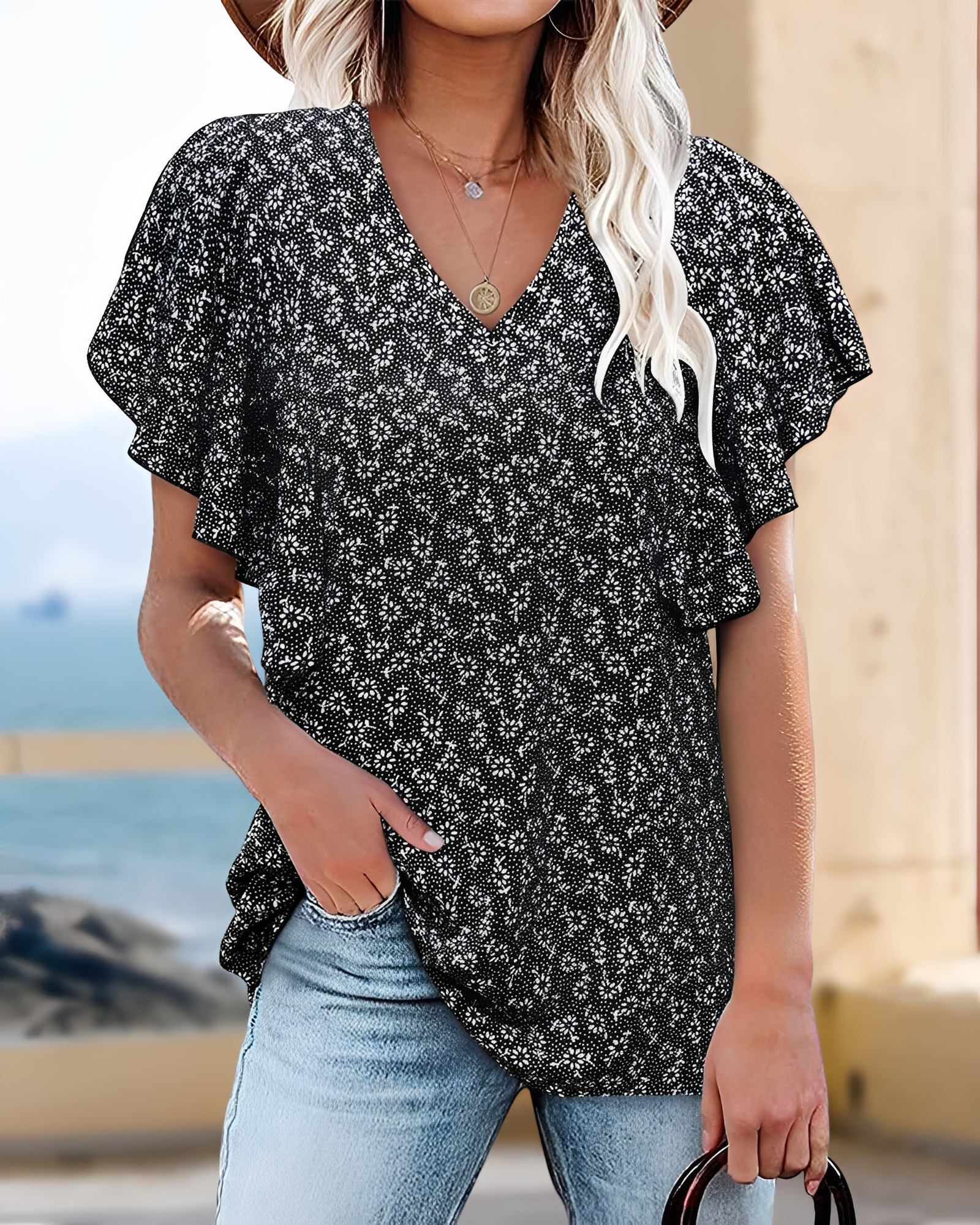 Eleri - Blusa Elegante con Cuello en V