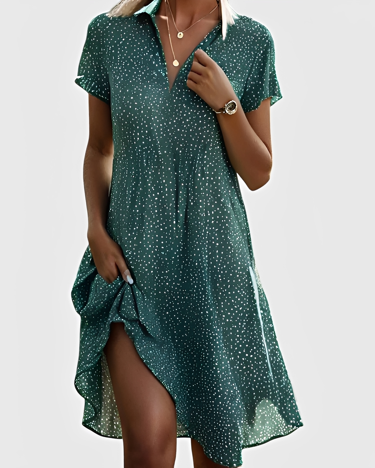 Vivella - Vestido Midi Elegante con Cuello en V