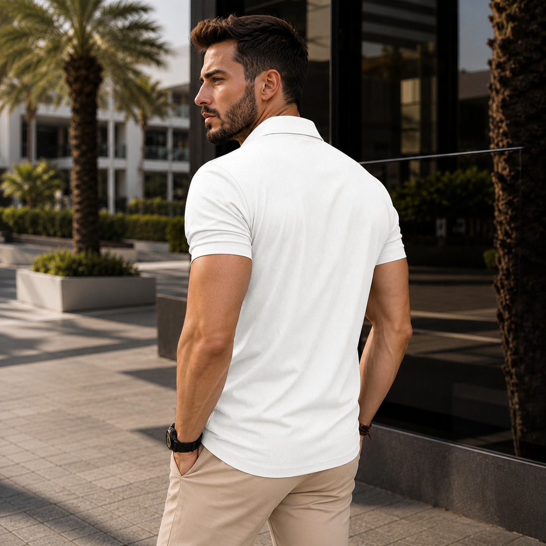 Barri - Camisa Polo Clásica de Waffle