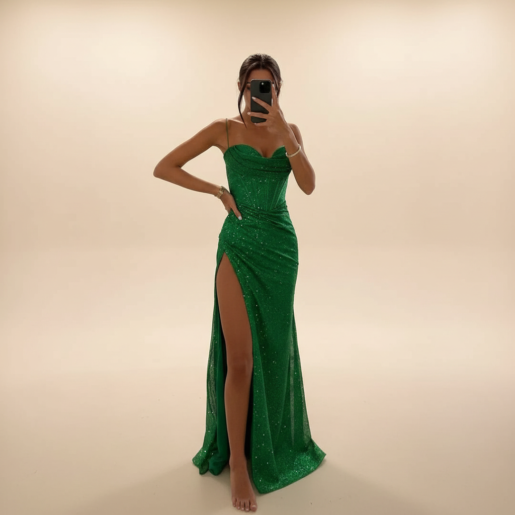 Monique - Vestido Maxi con Abertura a la Moda