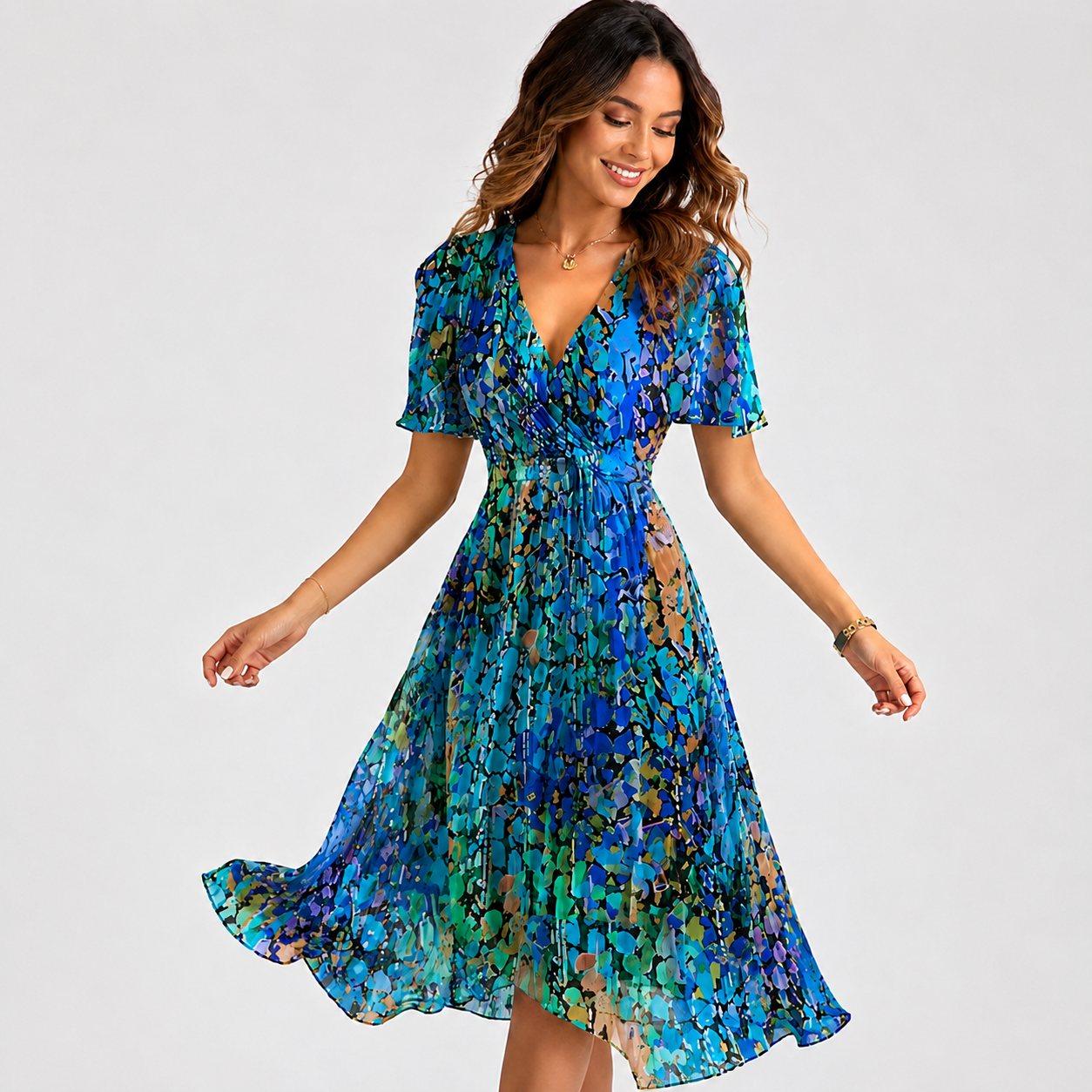 Elsinya - Vestido Midi Estiloso y Fluido