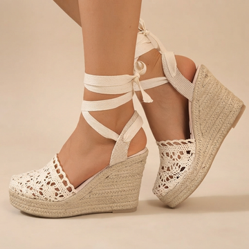 Jeanede - Sandalias Elegantes de Plataforma con Cordones