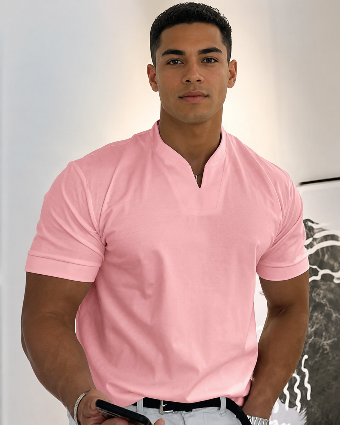 Cédric - Camiseta Casual con Cuello en V