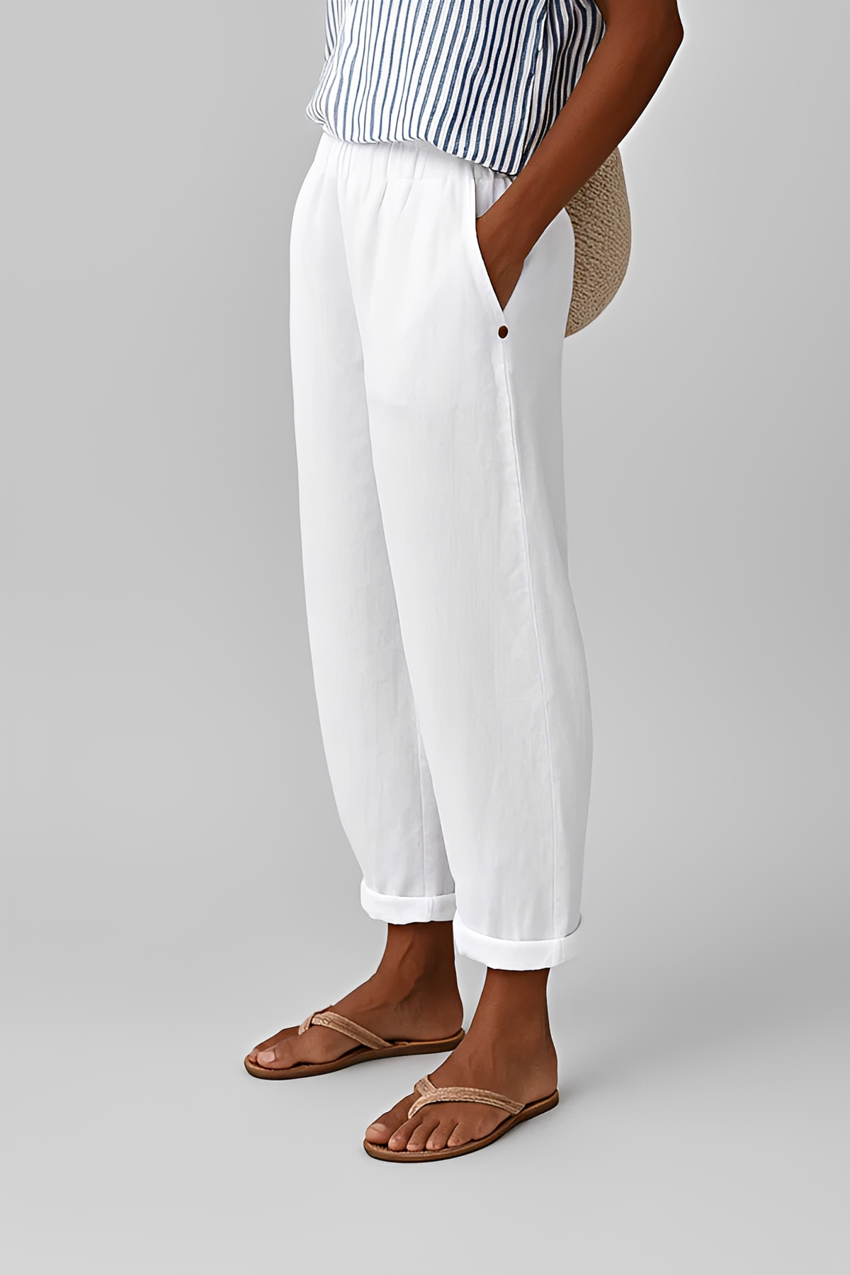 Yunie - Pantalones Casuales con Cintura Elástica
