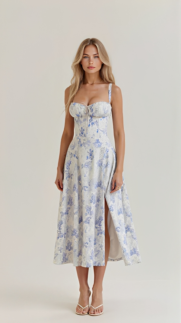 Kiana - Vestido Midi Elegante y Chic con Abertura