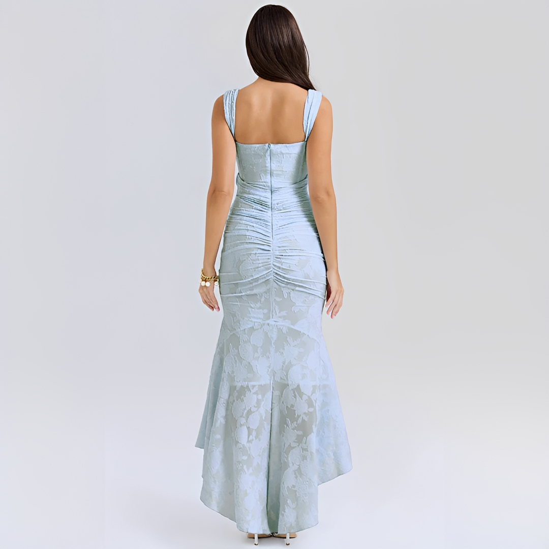 Cynthia - Vestido Elegante con Cintura Envuelta Midi