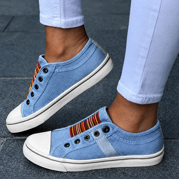 Jorrie - Zapatillas Clásicas de Lona con Elástico