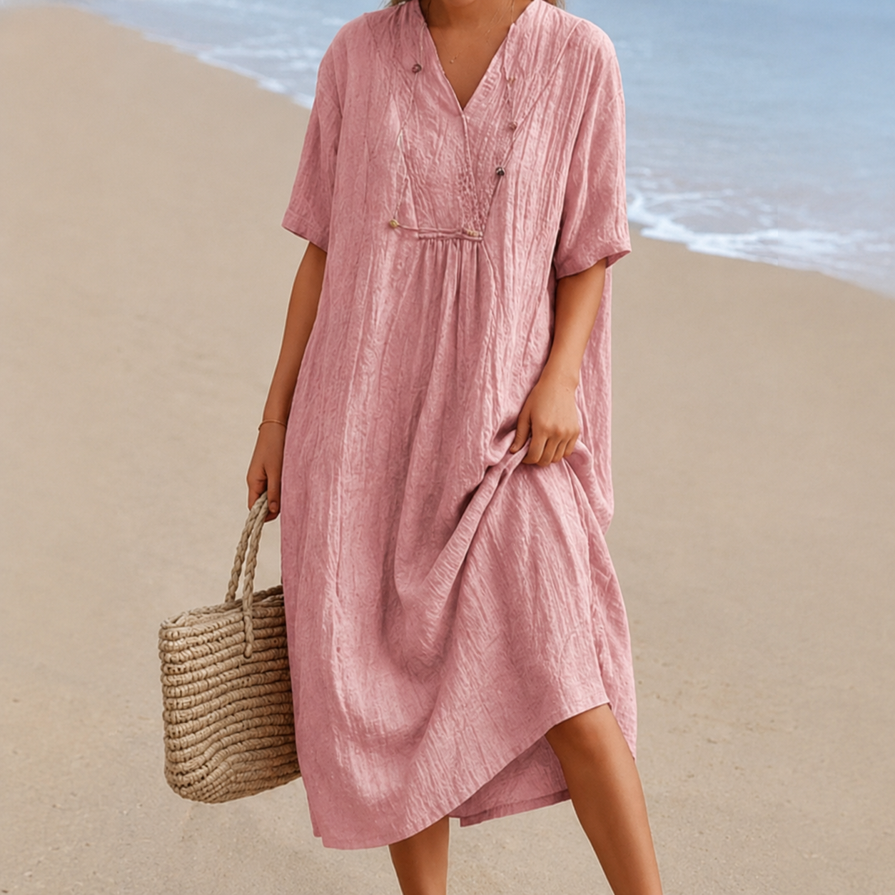 Kendra - Vestido Casual con Cuello en V