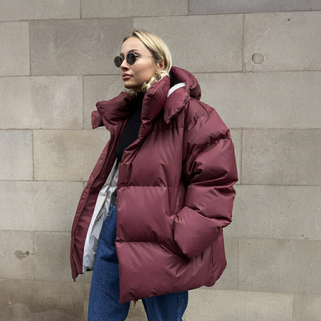 Natalia - Chaqueta de plumas con capucha para mujer