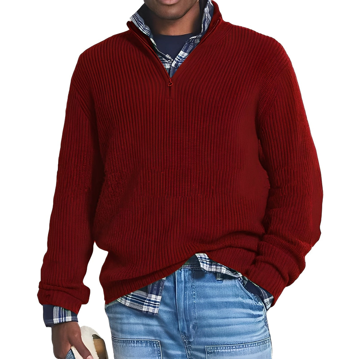 Edward - Suéter moderno con media cremallera