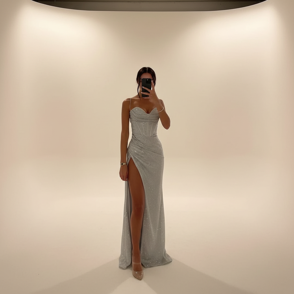 Monique - Vestido Maxi con Abertura a la Moda