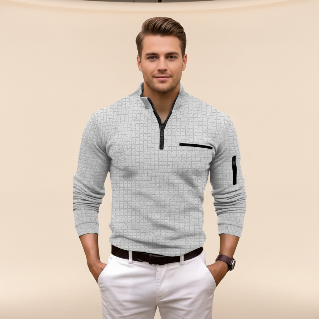 Andrey - Camisa con Media Cremallera Estilosa