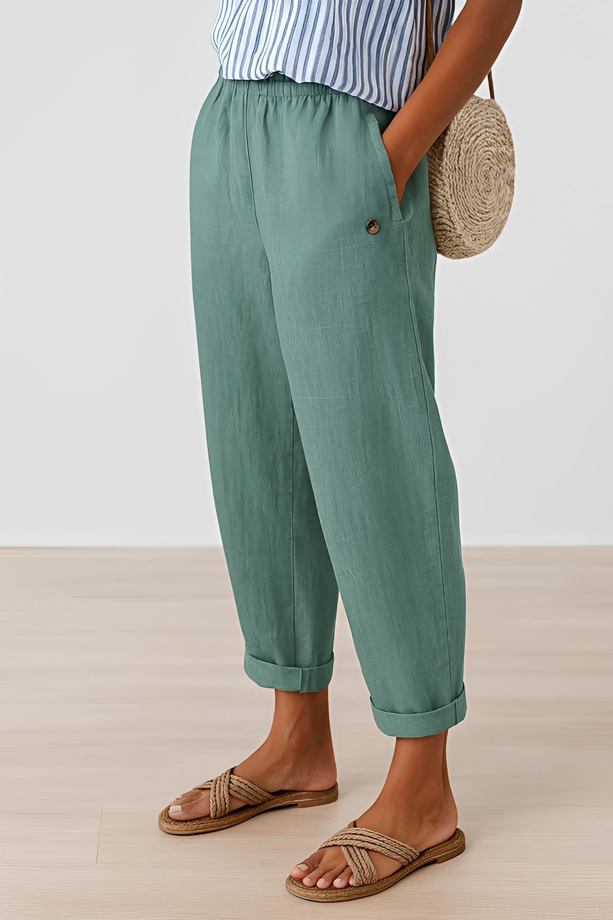 Yunie - Pantalones Casuales con Cintura Elástica