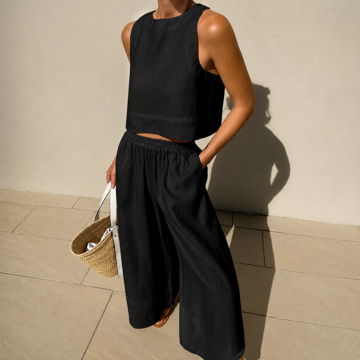 Thelma - Conjunto de Pantalones de Corte Relajado Casual