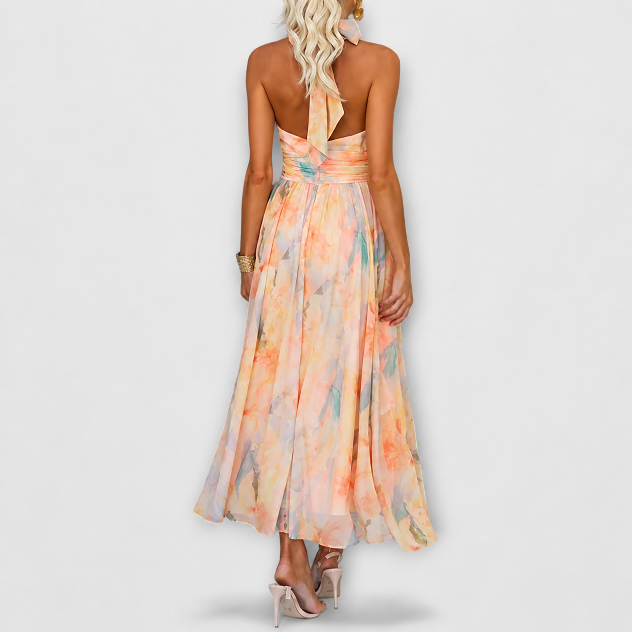 Elettra - Vestido Elegante y Fluido sin Espalda