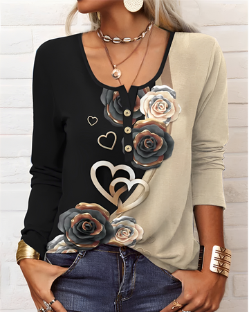 Alejandra - Blusa Estilosa con Medio Botón