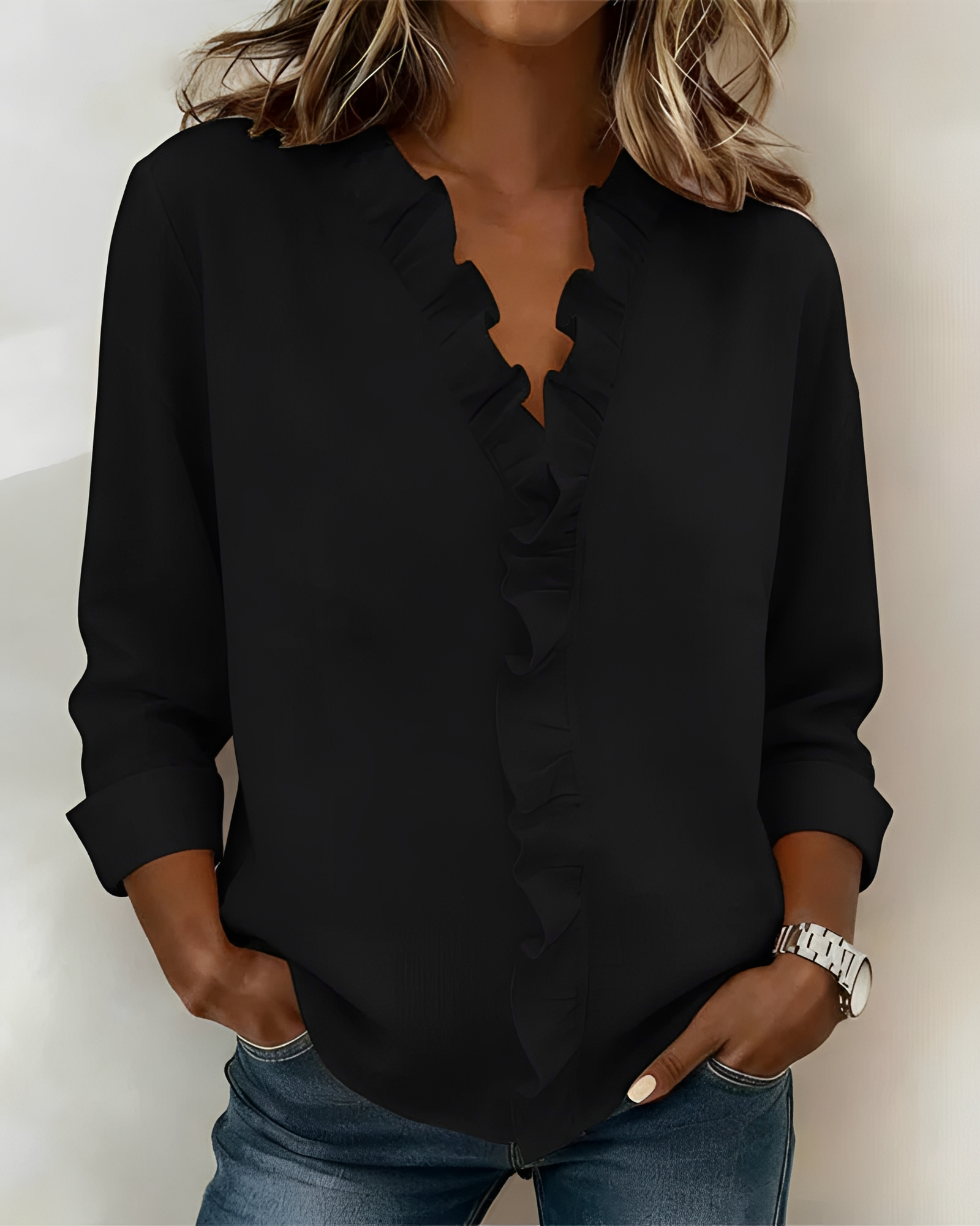 Marjorie - Blusa Elegante de Manga Larga