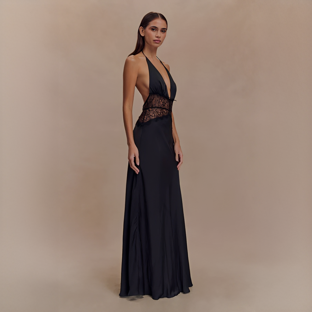 Velina - Vestido Elegante sin Costuras con Cuello Halter